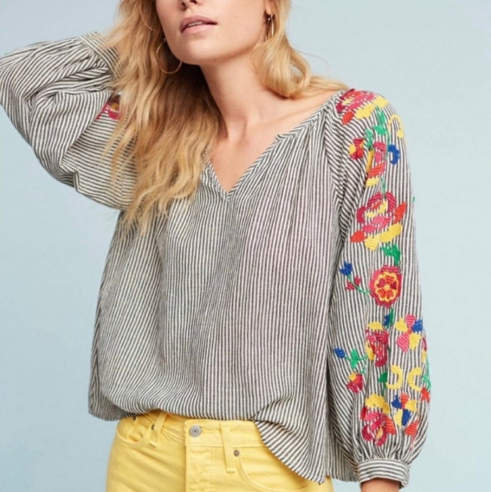 Anthropologie brand Floreat striped blouse